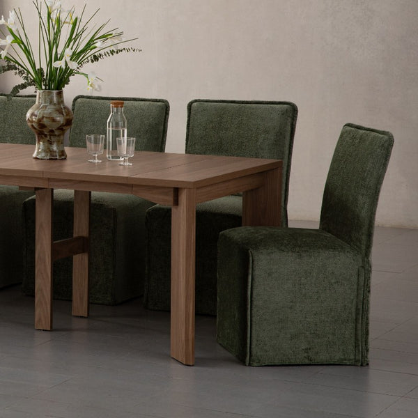 washable slipcover dining chair willow fabric highlighting sustainable construction and responsibly sourced down materials.