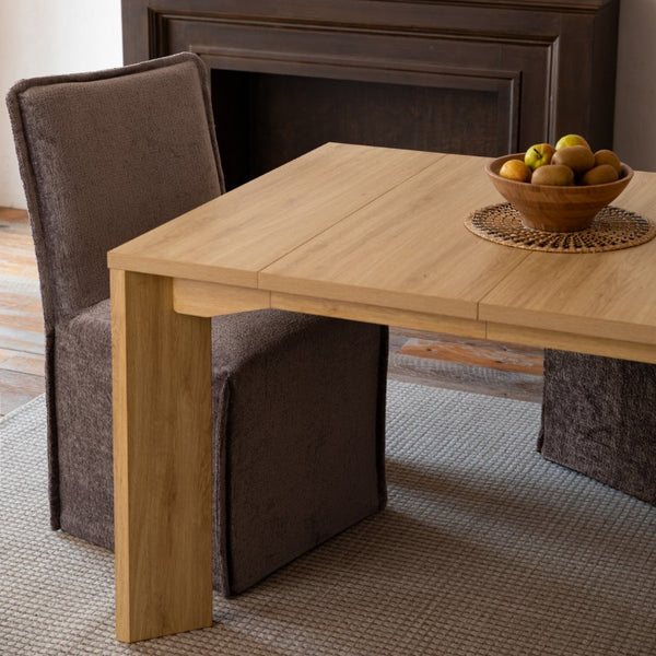 washable slipcover dining chair in caviar fabric featuring CertiPUR-US and OEKO-TEX certified foam and non-toxic upholstery materials.