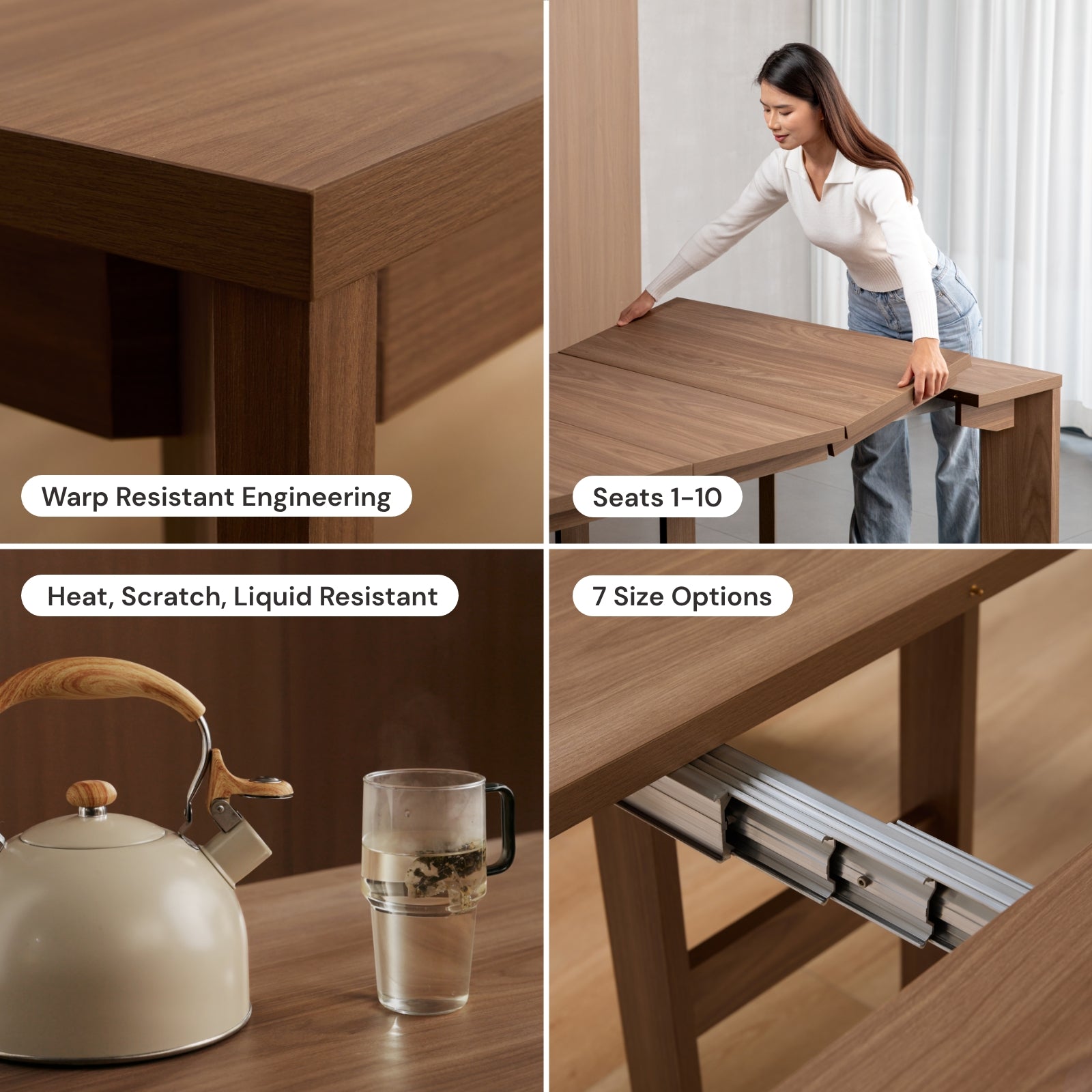 Extendable Flex Dining Table | Walnut – Anabei