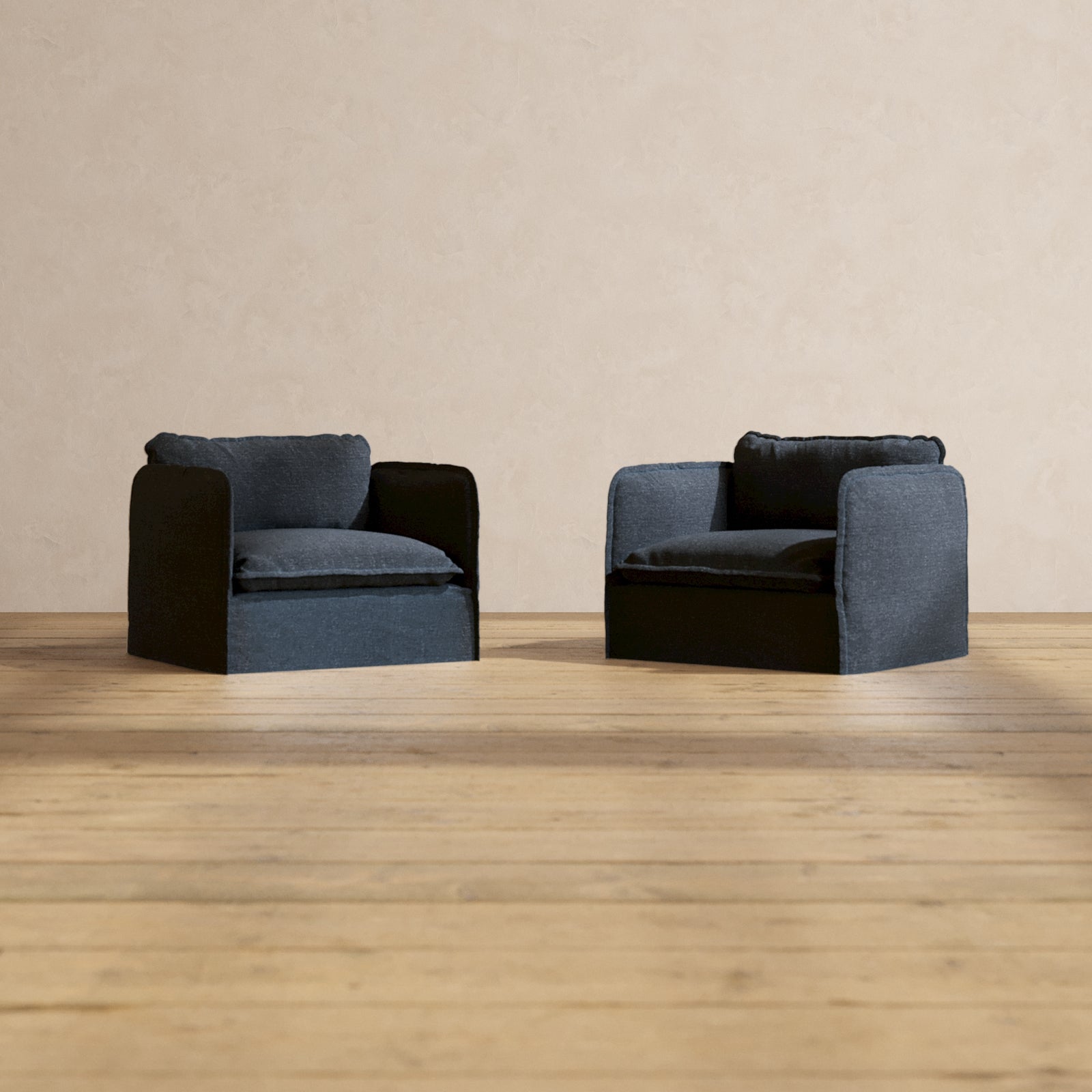 Modular Performance Armchair Set in Indigo Relaxed Blend Anabei