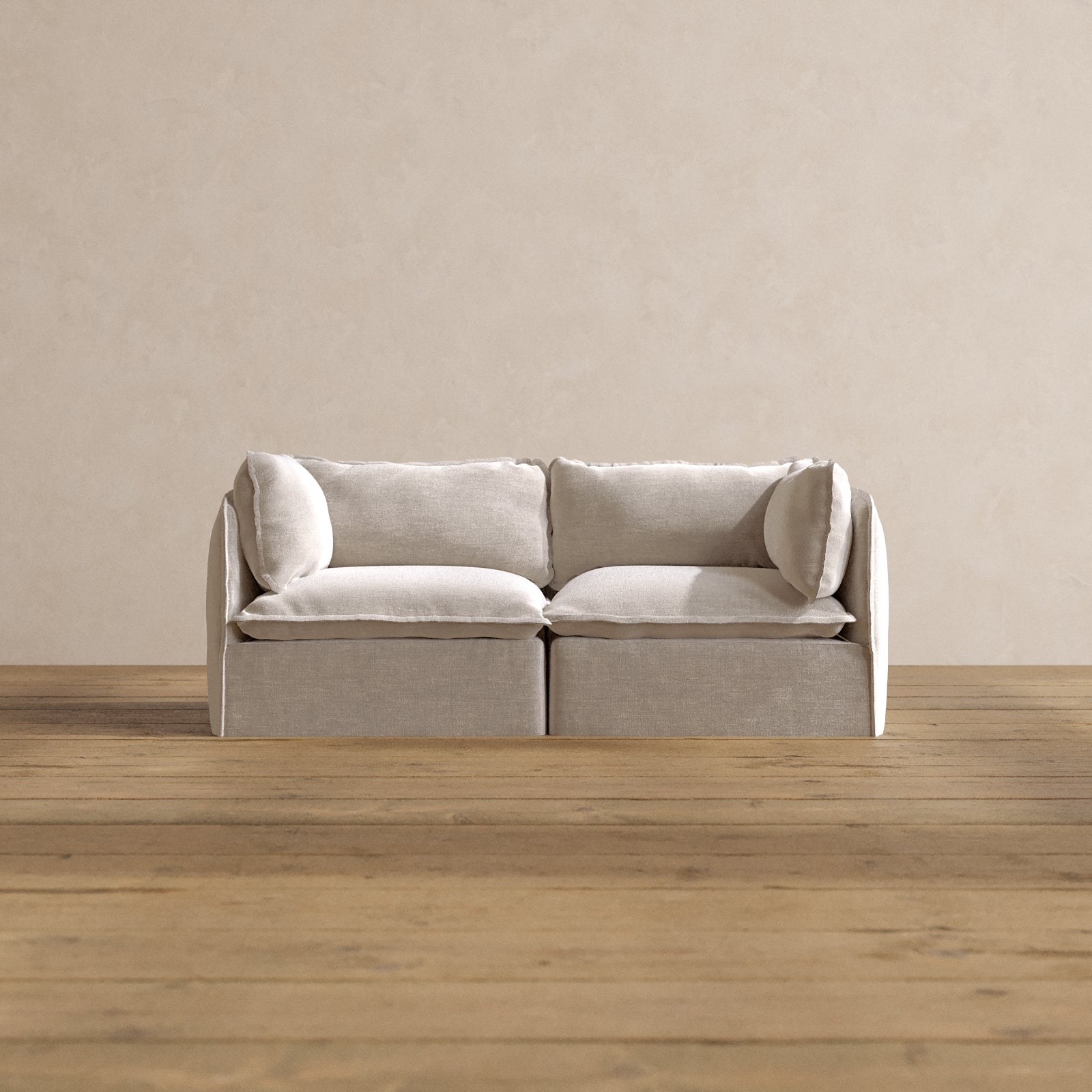 Modular Washable 2-Seater in Mist | Deluxe+ Seat | Cloud Pillow