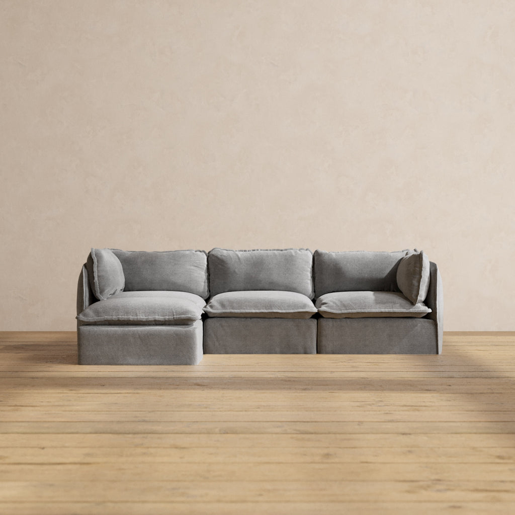 Modular Washable 3-Seater Sectional in Ash | Deluxe+ Seat | Cloud Pill – Anabei