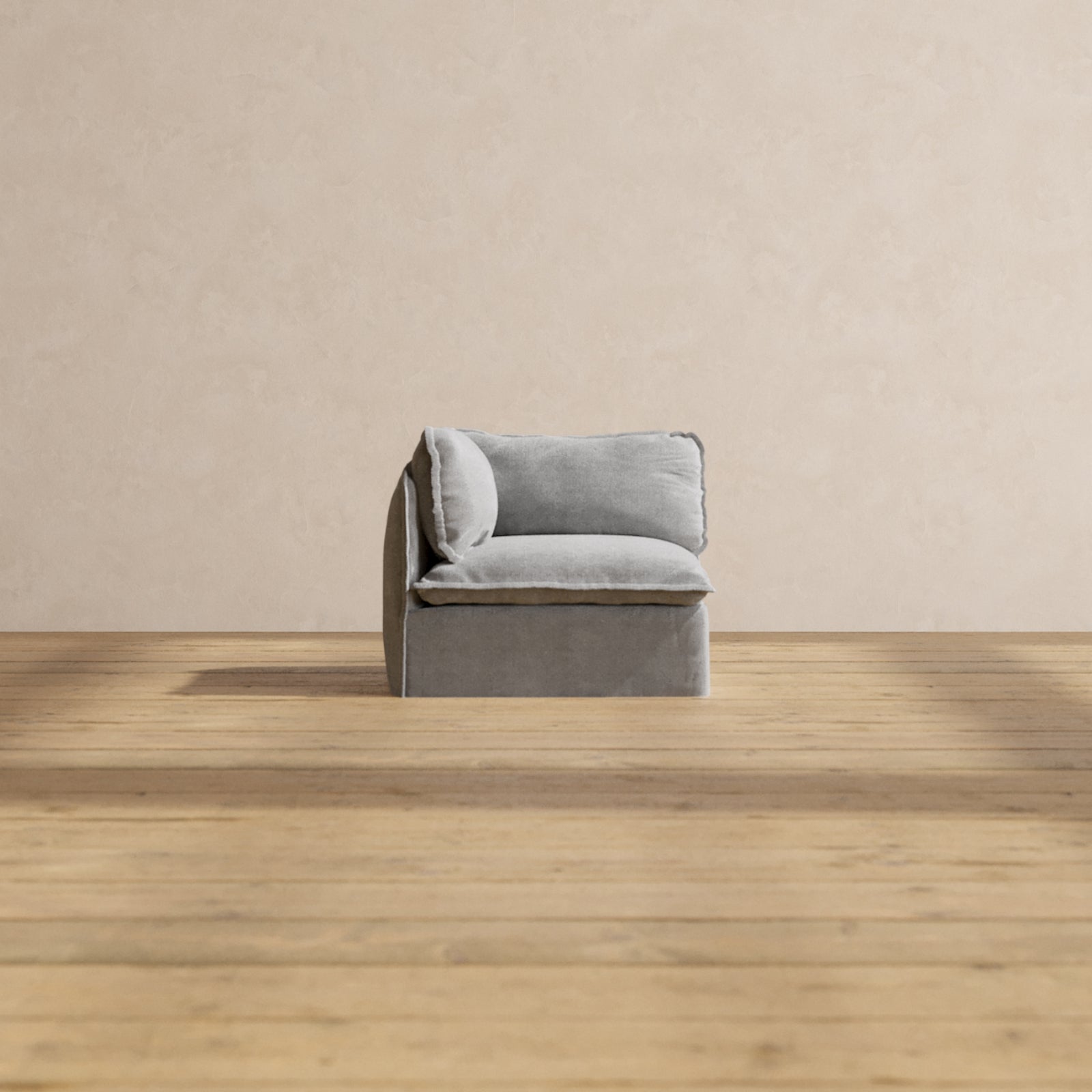 Modular Washable Corner Chair in Ash | Deluxe+ Seat | Cloud Pillow