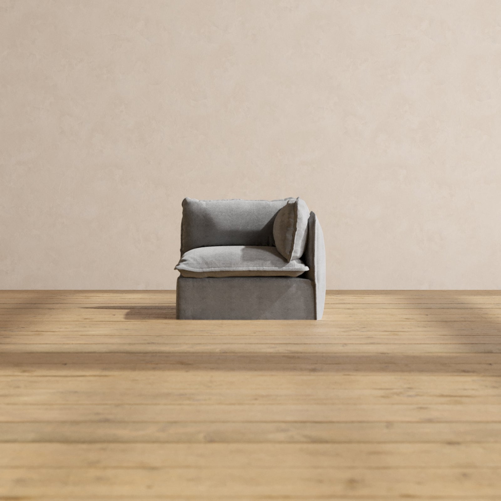 Modular Washable End Chair - Right in Ash | Deluxe+ Seat | Cloud Pillow