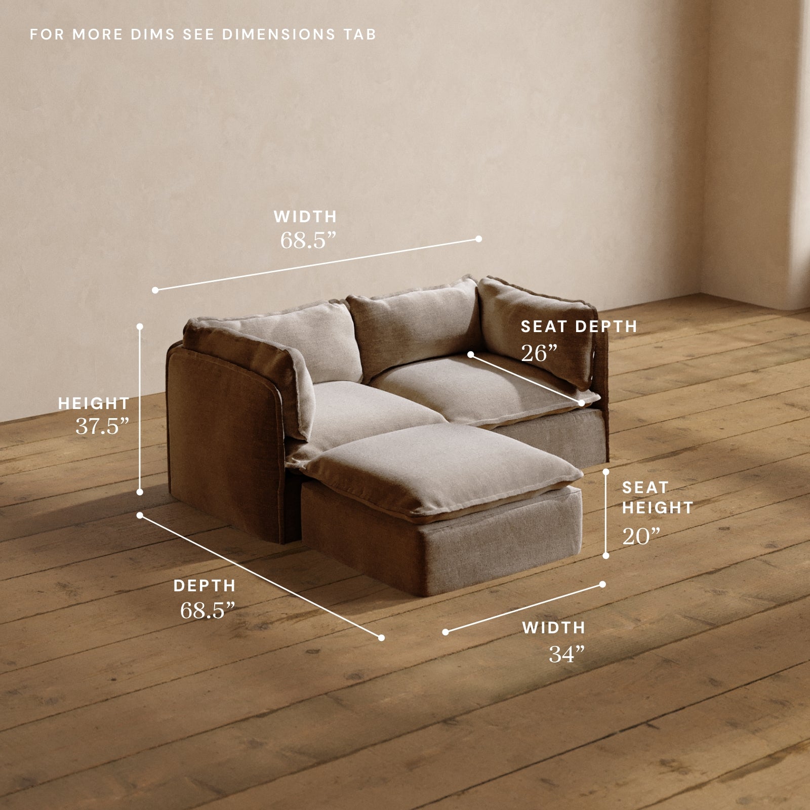 Washable 2-Seater Sectional - 60% OFF | Anabei