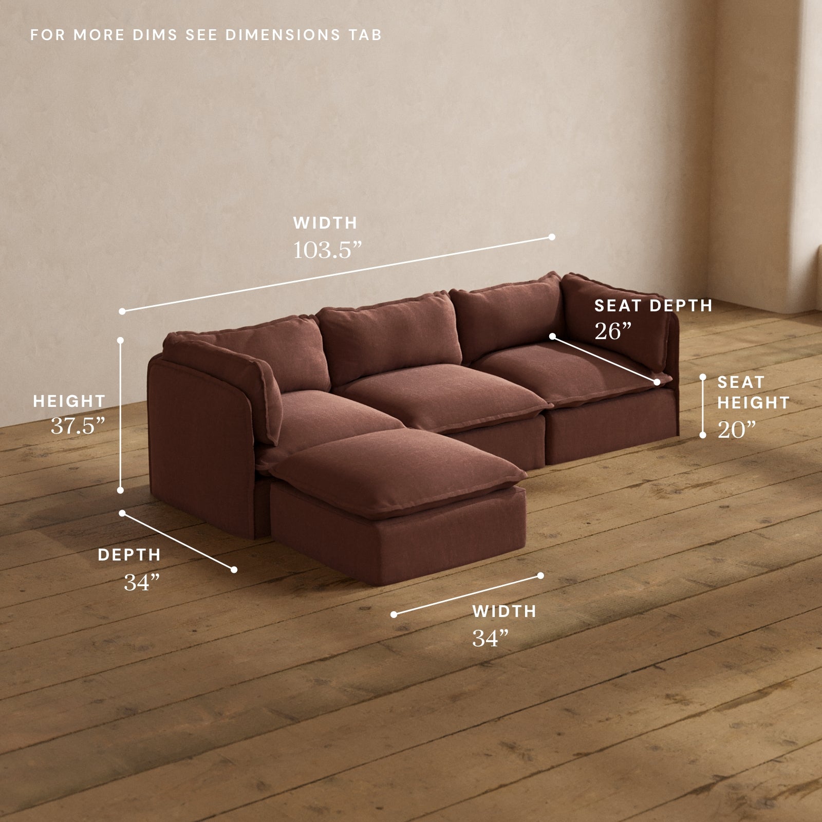 Washable 3-Seater Sectional - 60% OFF | Anabei