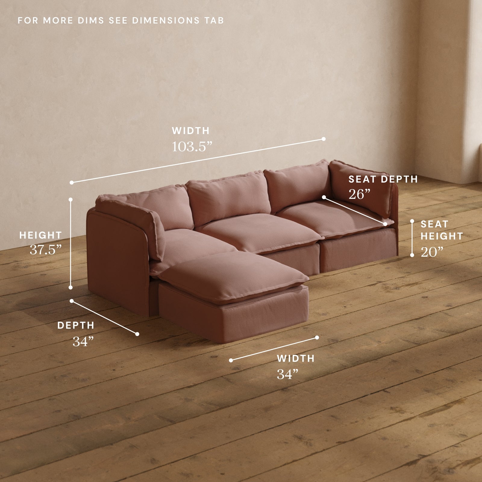 Buy 3-Seater Sectional - 60% OFF Sale Now | Anabei