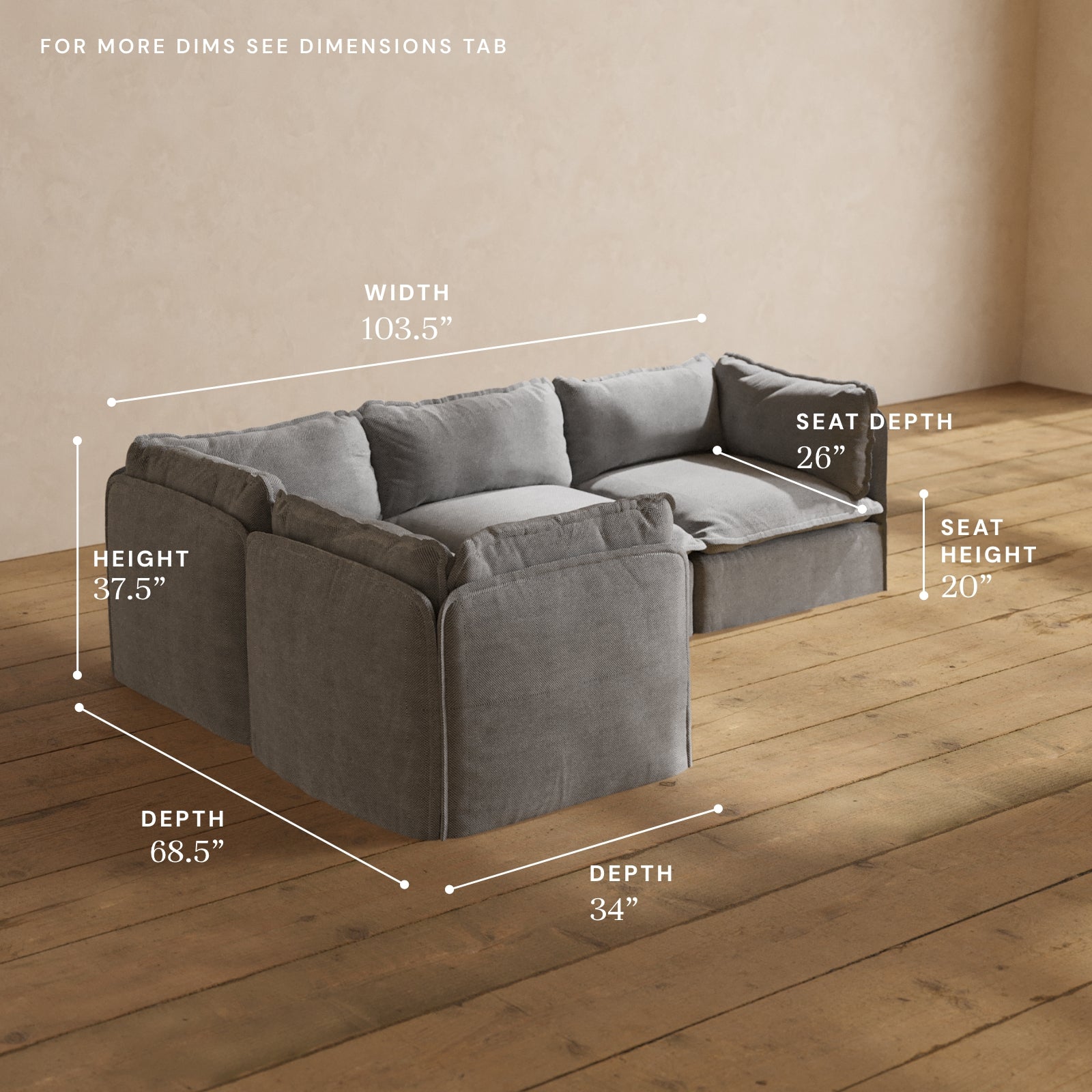 Washable 4-Seater Corner Sectional - 60% OFF | Anabei