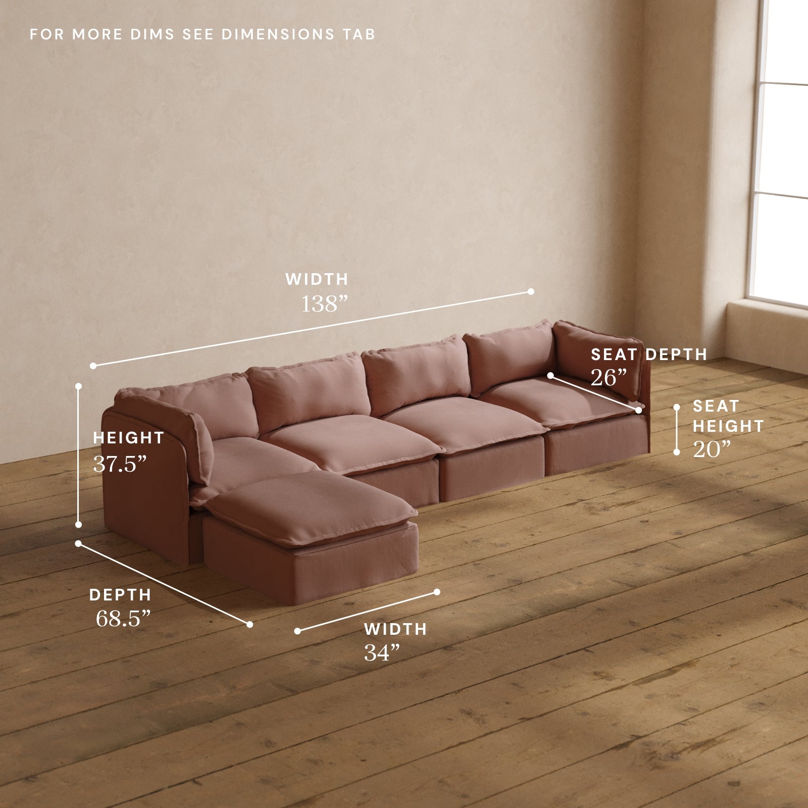 Washable 4-Seater Sectional - 60% OFF | Anabei