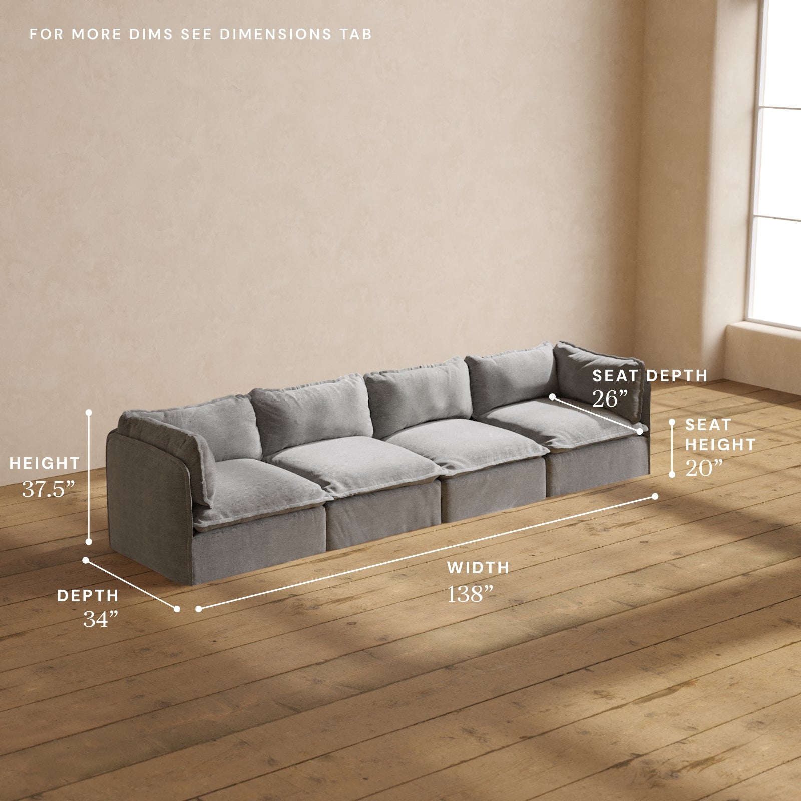 Buy 4-Seater Sofa - 60% OFF Sale Now | Anabei