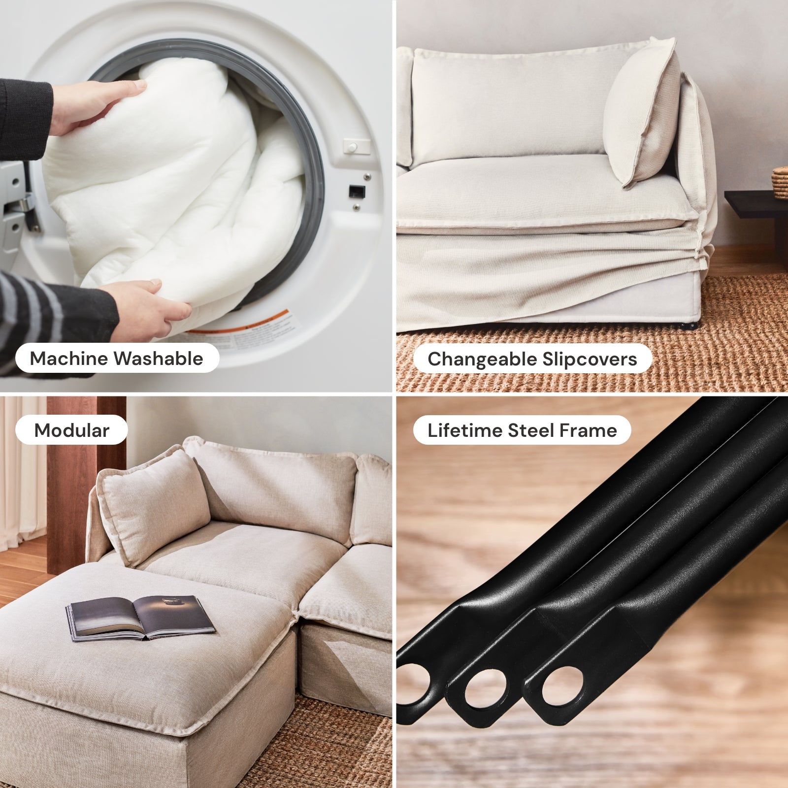 Washable 6-Seater U-Sectional - 60% OFF | Anabei