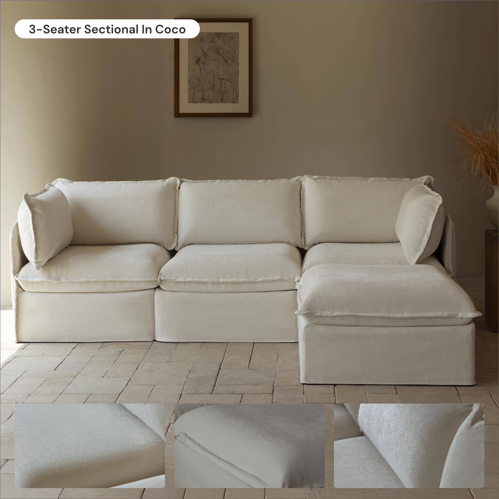 Washable 4-Seater Sectional - 60% OFF | Anabei